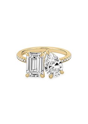 Toi Et Moi 18K Yellow Gold & 3.63 TCW Lab-Grown Diamond Engagement Ring