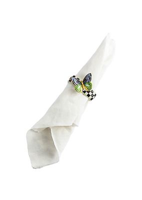 Toile Butterfly Toile 4-Piece Napkin Rings Set