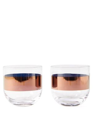 Tom Dixon - Set Of Two Tank Whiskey Glasses - Clear Multi