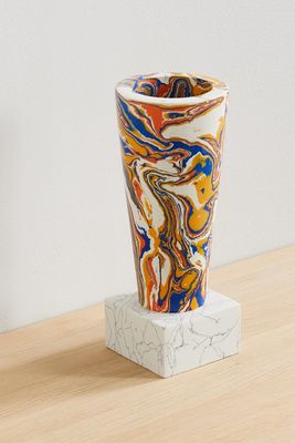 Tom Dixon - Swirl Stem Medium Recycled Marble Vase - Orange