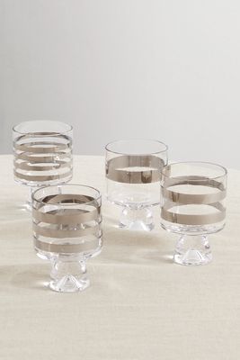 Tom Dixon - Twenty Tank Set Of Four Striped Glasses - one size
