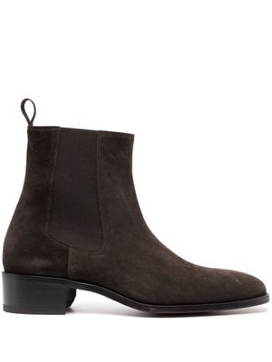 TOM FORD 40mm square-toe leather boots - Brown