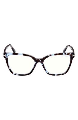 Tom Ford 53mm Butterfly Blue Light Blocking Glasses in Colored Havana