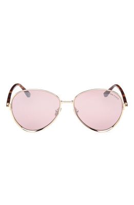 TOM FORD 59mm Pilot Sunglasses in Gold/gradient Mirror Violet