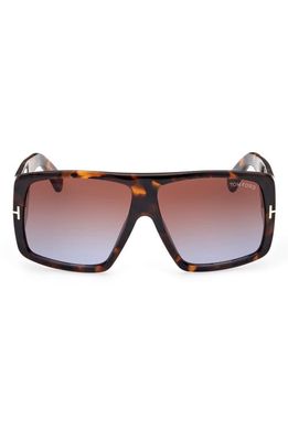 TOM FORD 60mm Square Sunglasses in Havana/other /Gradient Brown