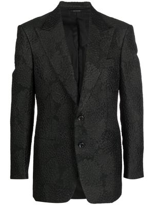 TOM FORD abstract-jacquard satin blazer - Black