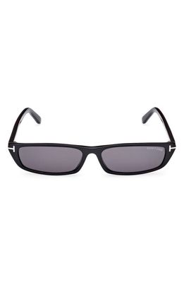 TOM FORD Alejandro 59mm Square Sunglasses in Shiny Black /Smoke