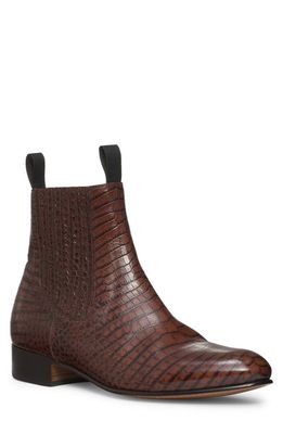TOM FORD Alligator Embossed Chelsea Boot in Tobacco