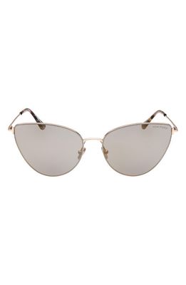 Tom Ford Anais 62mm Cat Eye Sunglasses in Shiny Pale Gold/Smoke