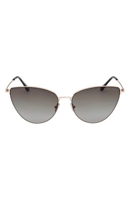TOM FORD Anais 62mm Cat Eye Sunglasses in Shiny Rose Gold/Smoke