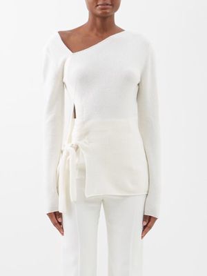 Tom Ford - Asymmetric Cashmere-blend Side-tie Sweater - Womens - Cream