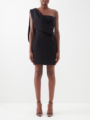 Tom Ford - Asymmetric Crepe Mini Dress - Womens - Black