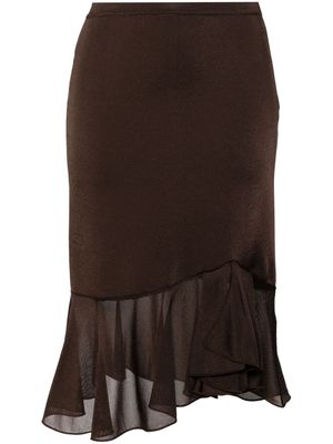 TOM FORD asymmetric draped skirt - Brown