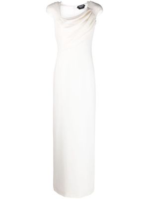 TOM FORD asymmetric-neck silk dress - White