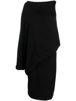 TOM FORD asymmetric silk midi dress - Black