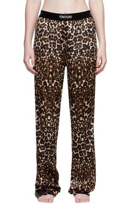 TOM FORD Black & Beige Leopard Pyjama Lounge Pants