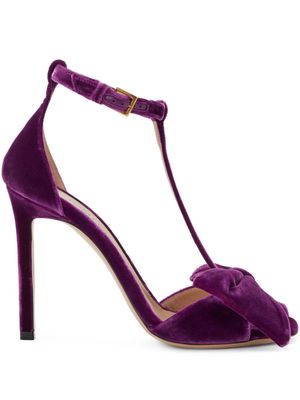 TOM FORD Brigitte 105mm velvet-finish sandals - Purple