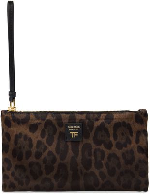 TOM FORD Brown & Black Leopard Pouch