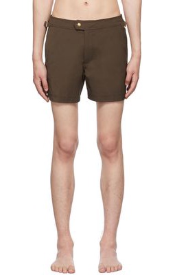 TOM FORD Brown Compact Swim Shorts