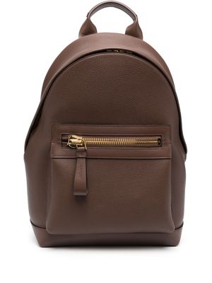 TOM FORD Buckley grained leather backpack - Brown