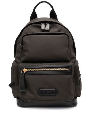 TOM FORD Buckley logo patch backpack - Green