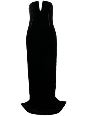 TOM FORD bustier strapless velvet gown - Black