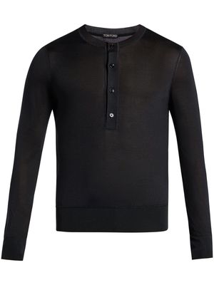 TOM FORD button-fastening silk-blend jumper - Black