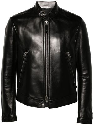 TOM FORD Café Racer leather biker jacket - Black