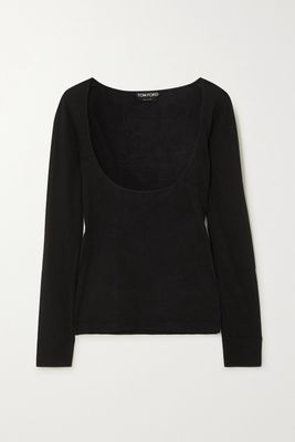 TOM FORD - Cashmere And Silk Blend Top - Black