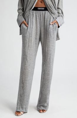 TOM FORD Cashmere Jersey Pajama Pants in Grey Melange