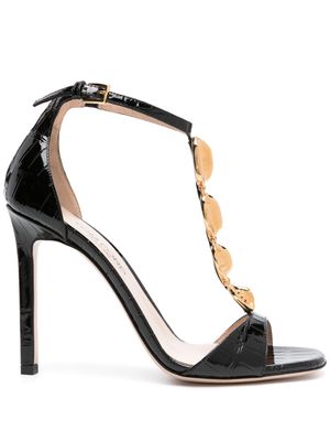 TOM FORD Chain T-Strap croc-embossed sandals - Black