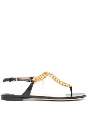 TOM FORD chainlink-strap leather sandals - Black