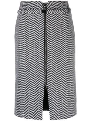 TOM FORD chevron-pattern midi pencil skirt - Black