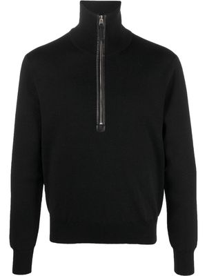TOM FORD chunky-knit half-zip jumper - Black