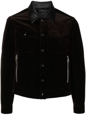 TOM FORD classic-collar cotton jacket - Brown