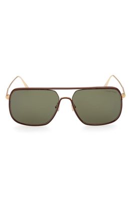 TOM FORD Cliff-02 60mm Aviator Sunglasses in Gold /Green