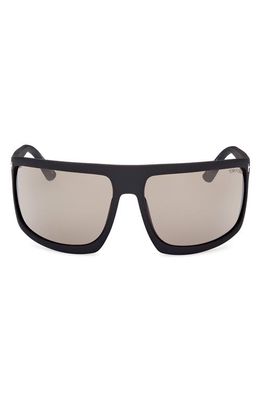 TOM FORD Clint 68mm Oversize Sunglasses in Matte Black /Roviex Gunmetal