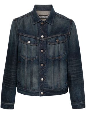 TOM FORD contrast-stitching denim jacket - Blue