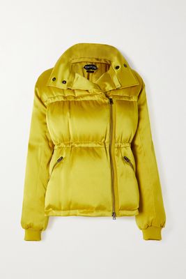 TOM FORD - Convertible Quilted Satin Down Coat - Yellow