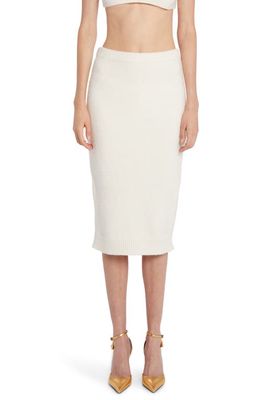 TOM FORD Cotton & Cashmere Blend Sweater Skirt in Chalk