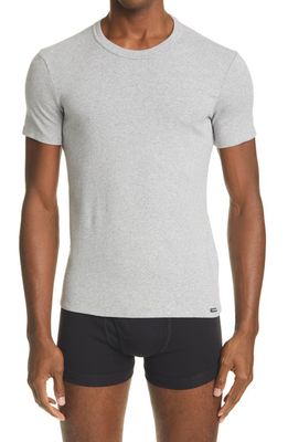 Tom Ford Cotton Jersey Crewneck T-Shirt in Grey