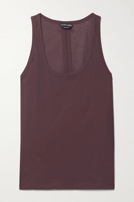 TOM FORD - Cotton-jersey Tank - Brown