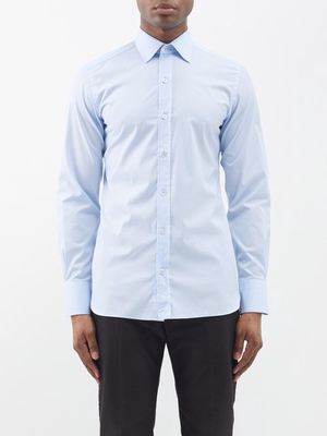Tom Ford - Cotton-poplin Shirt - Mens - Light Blue