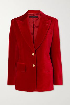 TOM FORD - Cotton-velvet Blazer - Red