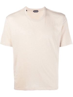 TOM FORD crew-neck cotton-blend T-shirt - Neutrals