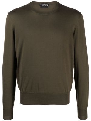 TOM FORD crew-neck cotton jumper - Green