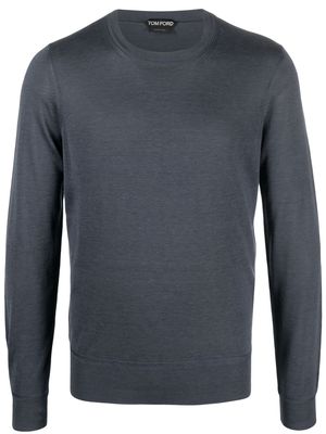 TOM FORD crew-neck long-sleeve jumper - Blue