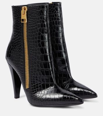 Tom Ford Croc-effect leather ankle boots
