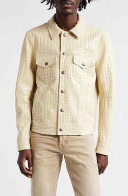 TOM FORD Croc Embossed Patent Leather Jacket in Birch