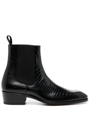 TOM FORD crocodile-effect leather boots - Black
